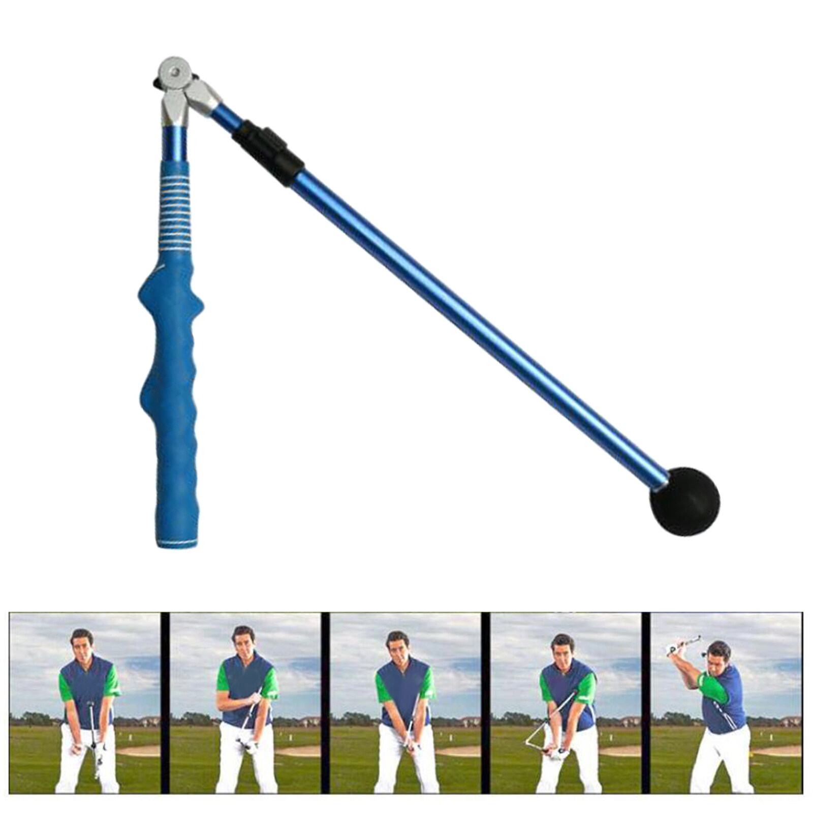 Flameer Golf Swing Trainer Rod Folded Portable Golf Training Aid to