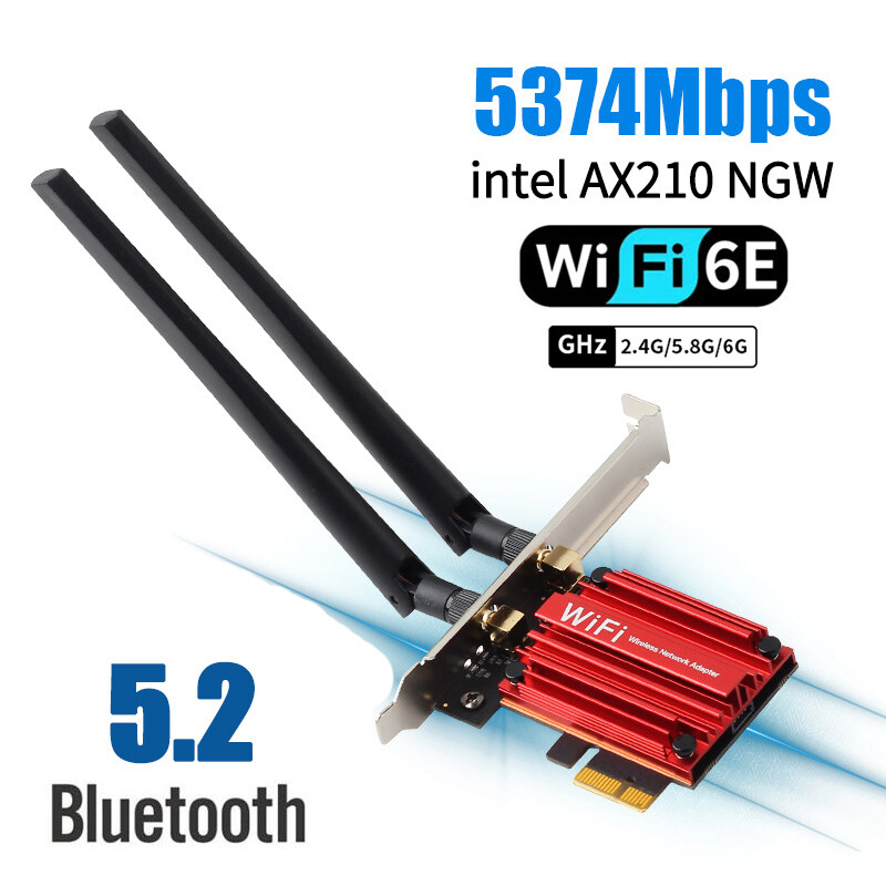 Bộ Chuyển Đổi WiFi WiFi6E PCIE 5374Mbps Thẻ Không Dây Intel AX210