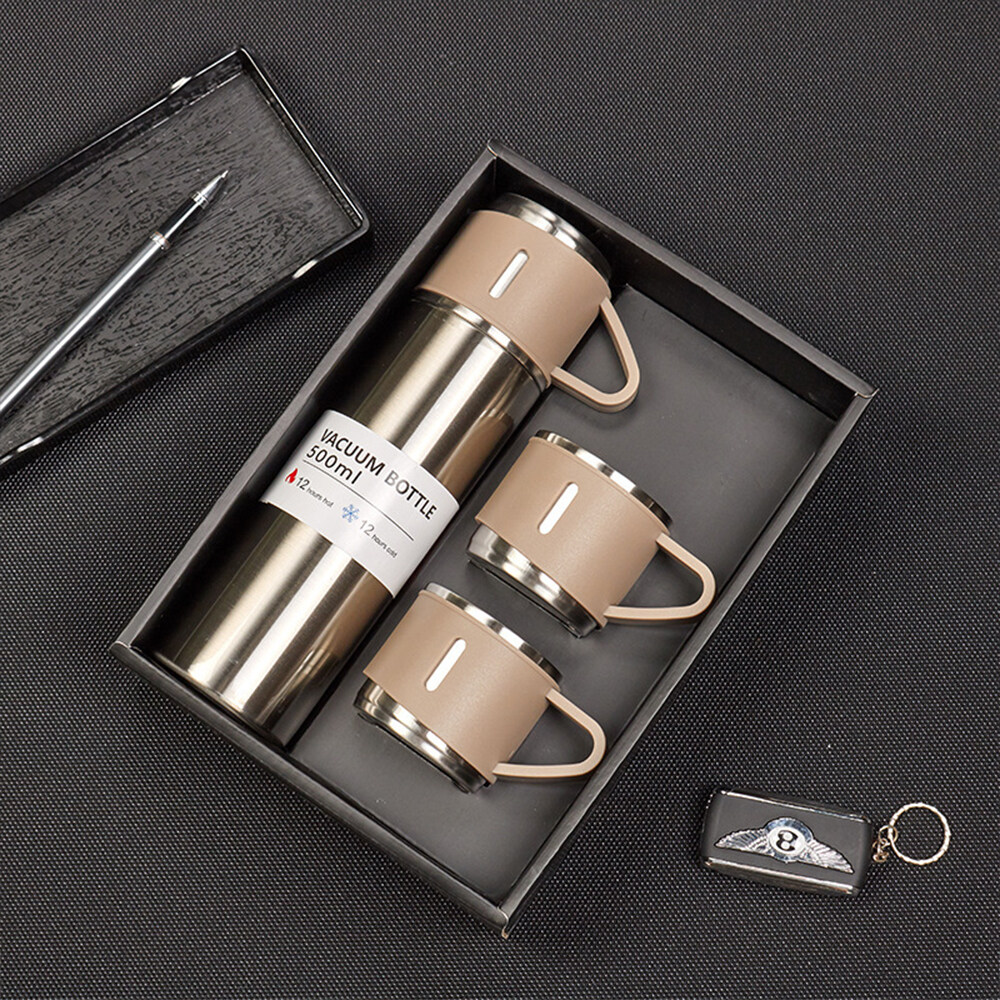ABS Thermos Vacuum Flask 4 In 1 with Cup Set 500ml 304 Stainless Steel