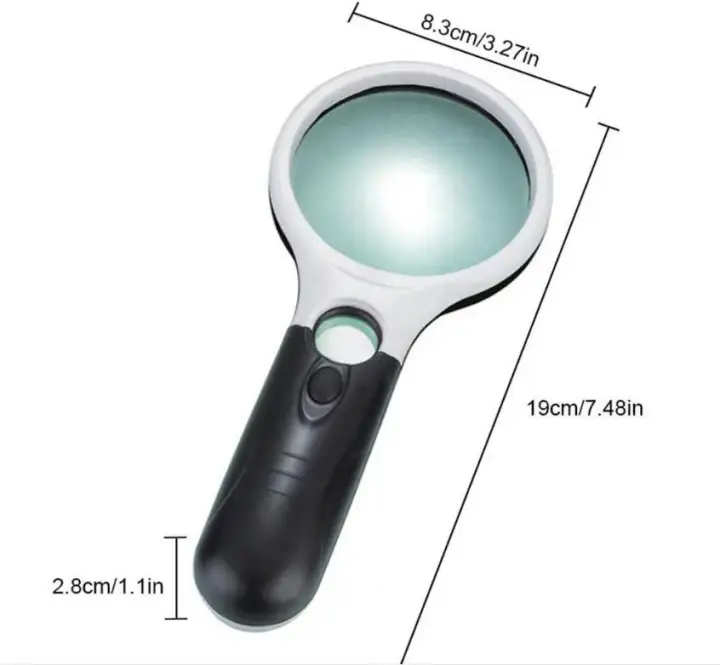 Fengsheng 3 Led Light 45x Handheld Magnifier Reading Magnifying Led Light 45x Handheld Magnifier