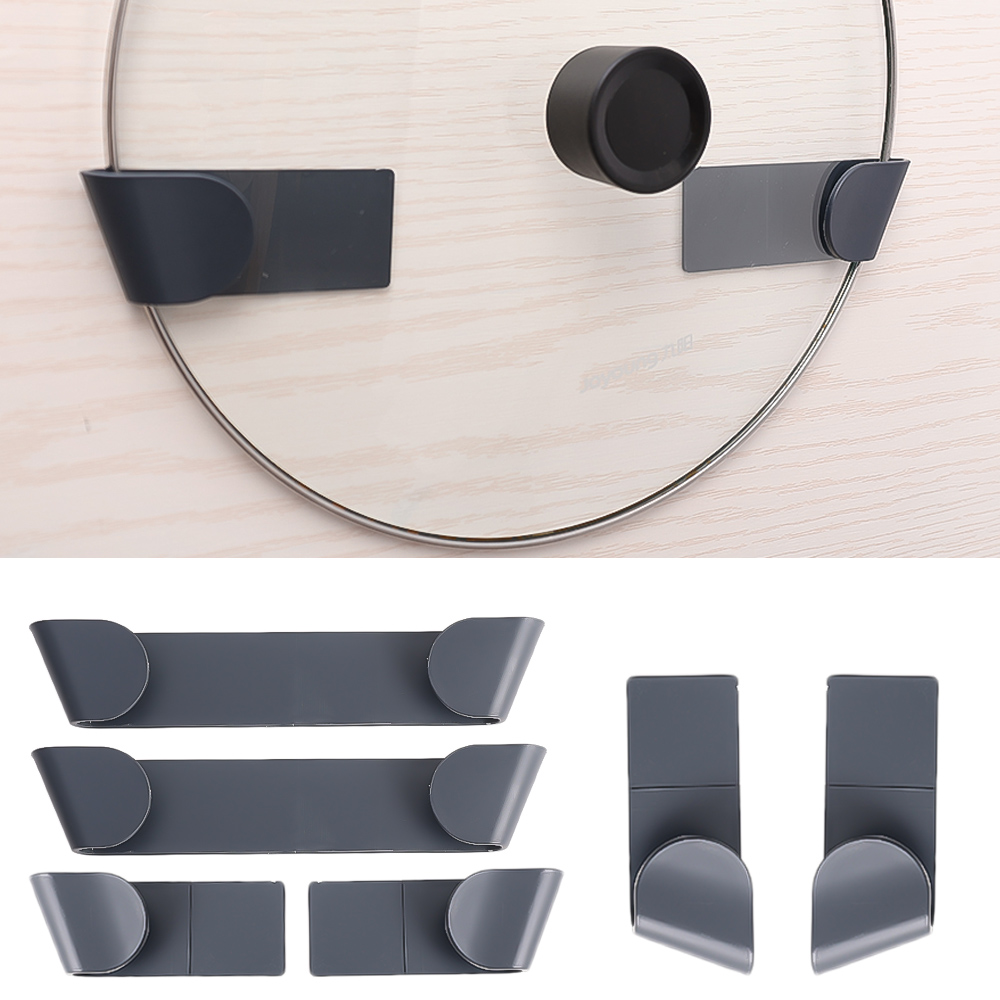 Wall-mounted Pot Lid Storage Rack Multifunctional Kitchen Organizers Tableware Holder Dishcloth Hook