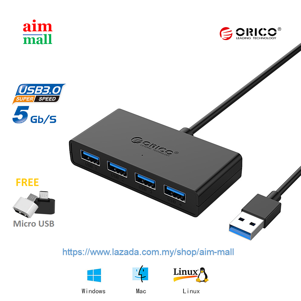 ORICO USB 3.0 5Gbps SuperSpeed 4ports USB 3.0 HUB usb 3 hub usb 4 port hub usb splitter Lazada