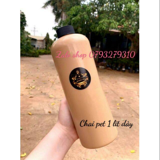 Chai pet 1 lít siêu dày nắp đen