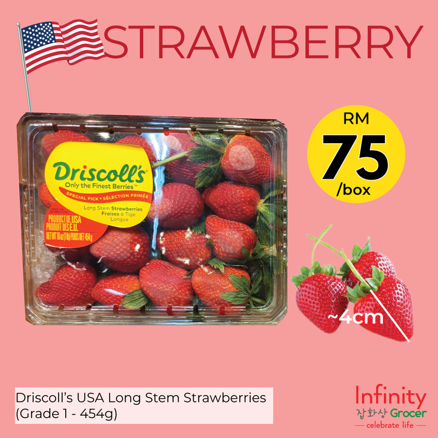 Driscoll's USA Long Stem Strawberry (454g) 1 box Lazada