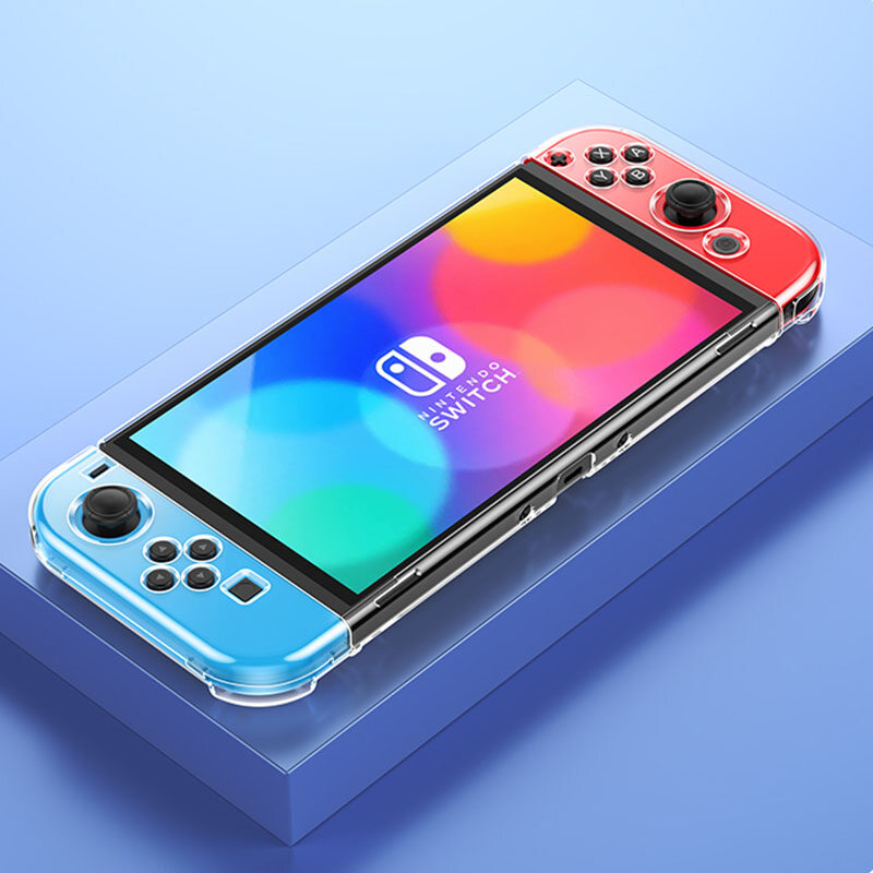 SmartDevil Switch Case Game Cover for Nintendo Switch OLED Case Transparent PC Anti-fall Shockproof Separate Protective Shell Accessories