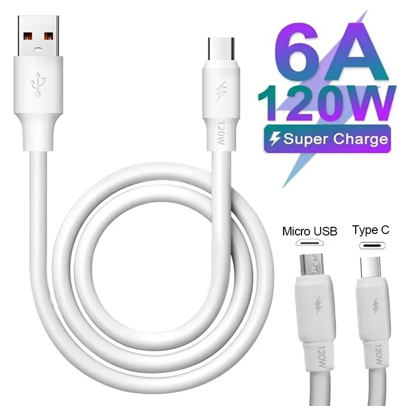 Cáp Micro USB sạc siêu nhanh Loại dây Dây dữ liệu cáp sạc điện thoại di động tốc độ cao C / USB C