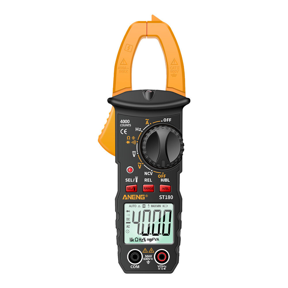 Shockley Digital Clamp Meter Multimeter Tester 4000 Counts Amp Ohm Volt Meter Measures AC Current AC/DC Voltage Capacitance Resistance