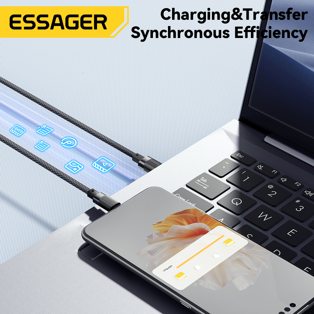 Essager 100W USBA để Loại C Cáp 7A USB cáp sạc nhanh Loại C cho Iphone Samsung Xiaomi Huawei mate60 Pro Honor nhanh chóng sạc Loại C Cáp