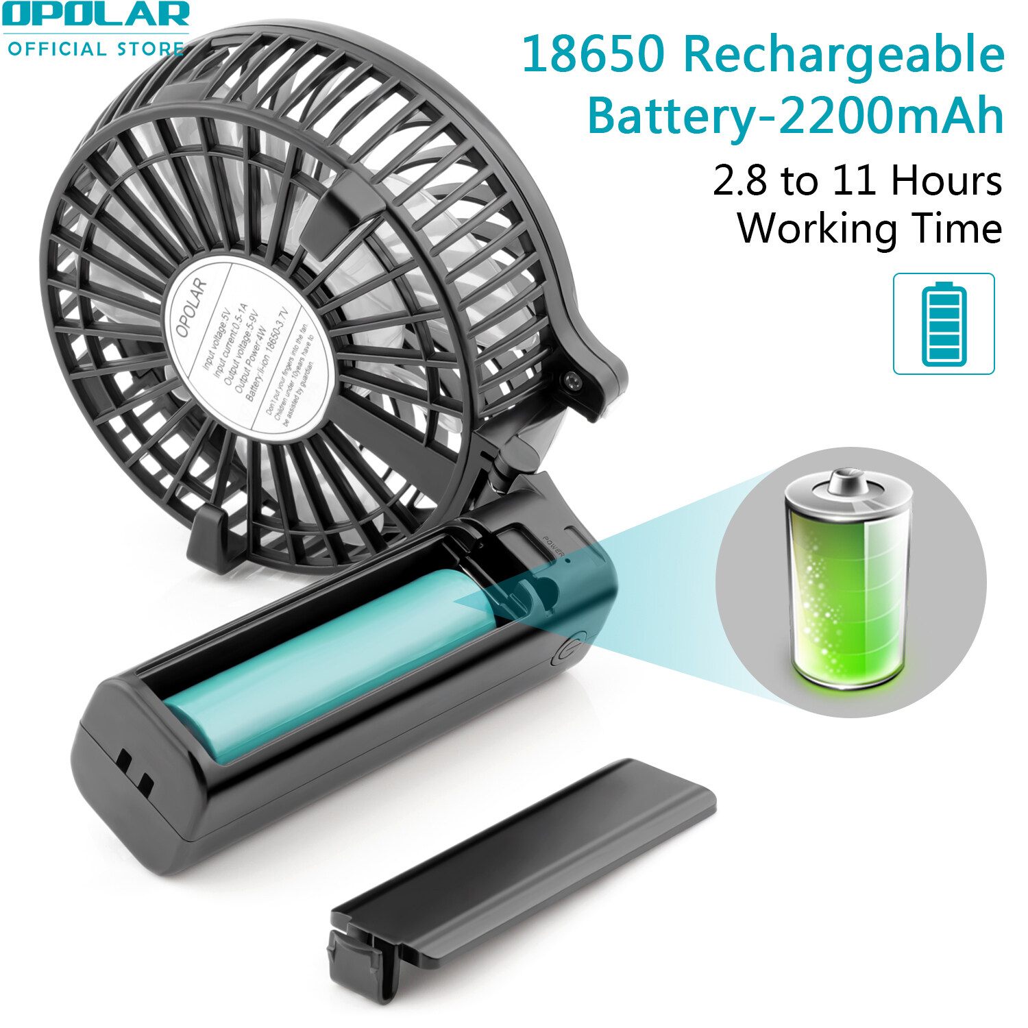 Mini Handheld Fan 180° Rotation Foldable Personal Desk Fan for Home Office Travel USB Rechargeable Hand Fan with Battery Operated 