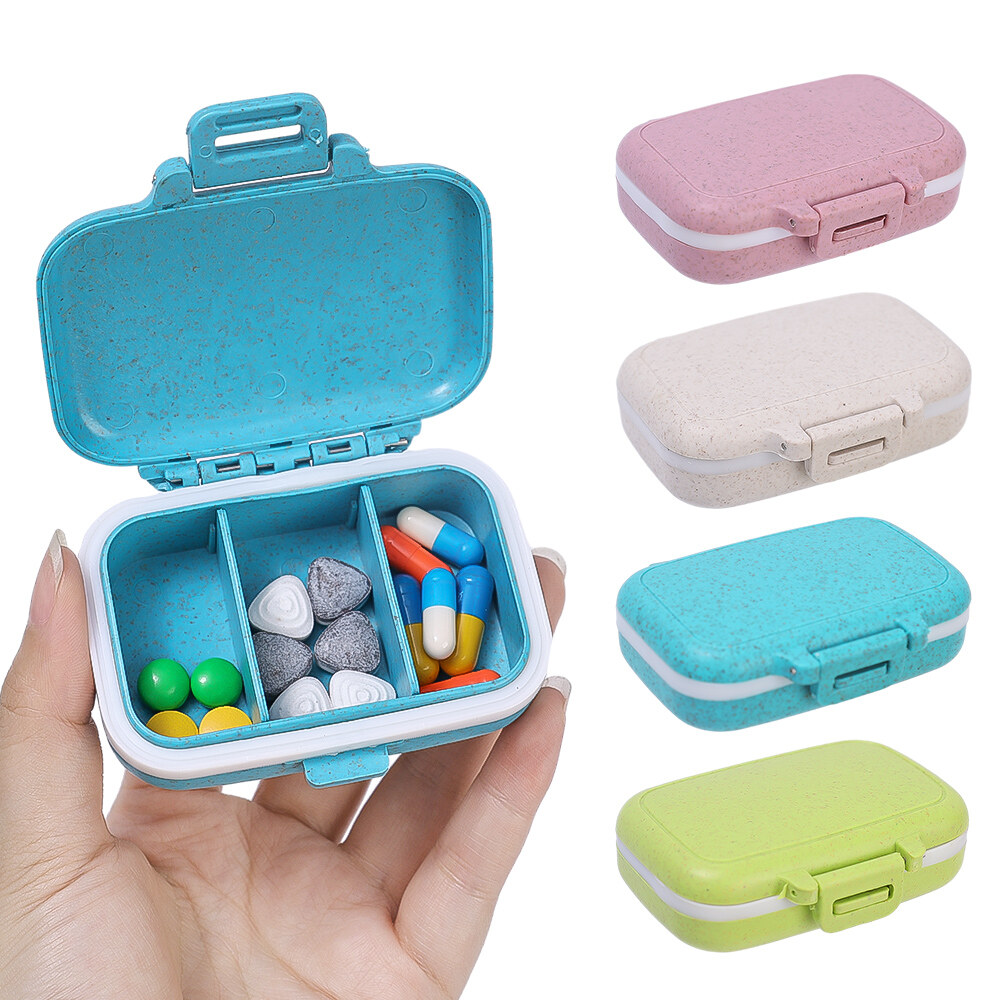 3 Cell Small Pill Box Portable Mini Cell Storage Box Portable Waterproof Square Pill Box