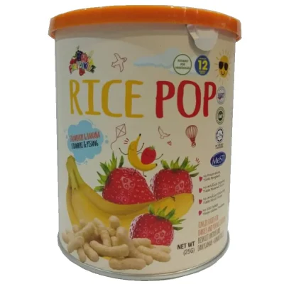 FruityKidz Rice Pop -Strawberry & Banana 25g For 12 Months And Above