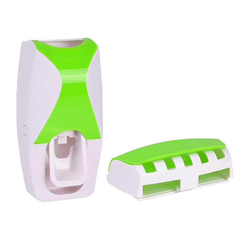 Automatic Toothpaste Dispenser Toothbrush Holder Set Dustproof Sticky Suction Bathroom Wall Mounted Toothpaste Squeezer