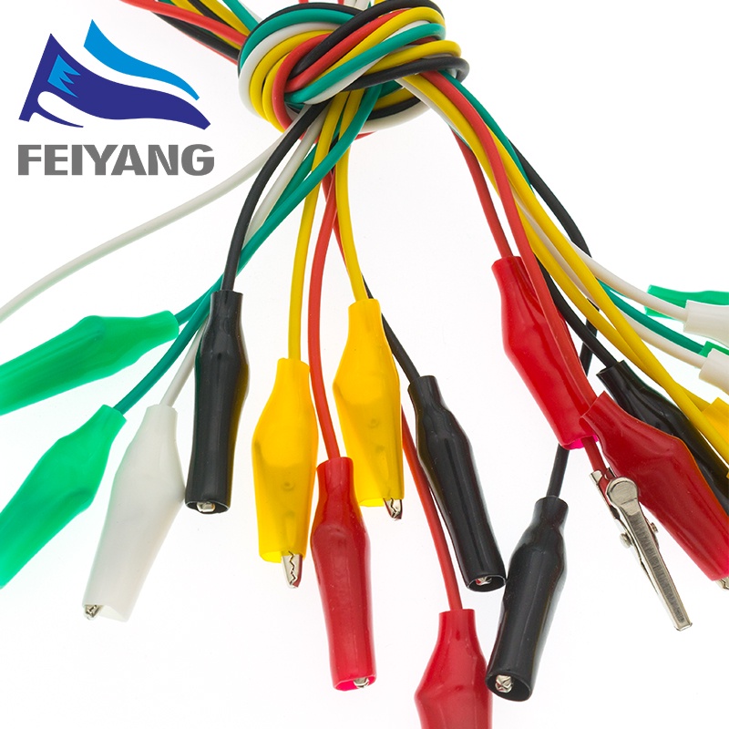 10pcs Alligator Clips Electrical DIY Test Leads Alligator Double-ended Crocodile Clips Roach Clip Test Jumper Wire