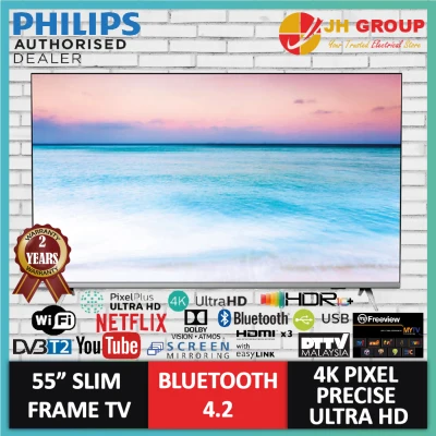 PHILIPS 55 INCH 4K UHD DOLBY VISION SMART TV 55PUT6654 YOUTUBE NETFLIX WIFI BLUETOOTH HDR DTTV IDTV MYTV MYFREEVIEW (KLANG VALLEY OWN DELIVERY) SUPPORTED
