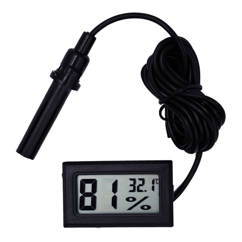Mini thuận tiện Nhiệt kế LCD kỹ thuật số cảm biến ẩm kế đồng hồ đo áp suất tủ lạnh Aquarium Màn hình hiển thị độ ẩm Detector