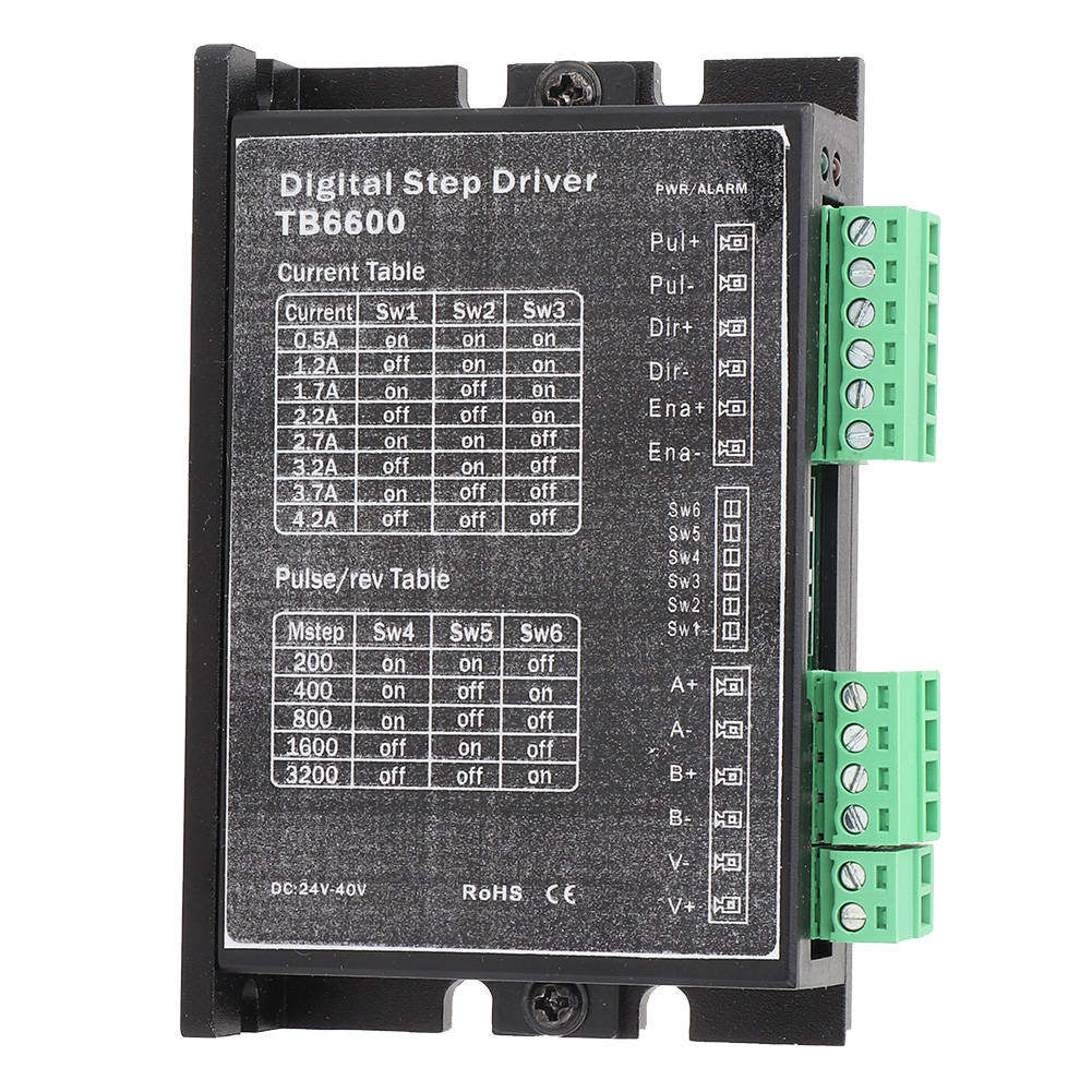 TB6600 DC24-40V 2 Phase/Bipolar 2 Phase Motor Controller Stepper Motor Driver 1.0~4.2A/Phase NEMA 17/23 Motor Controller