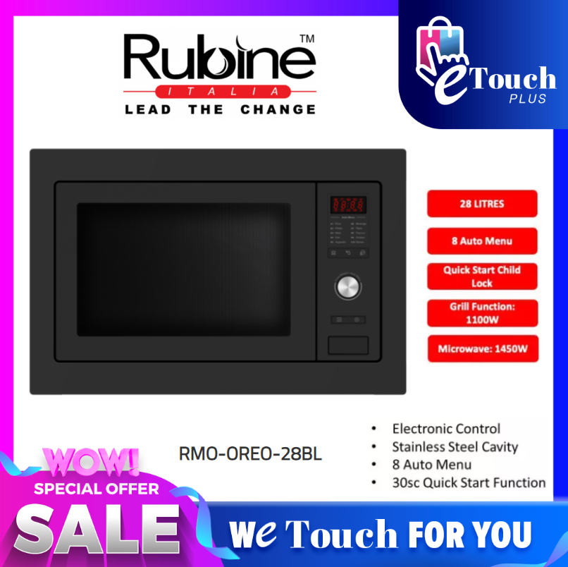 RUBINE 28L Builtin Microwave Oven with Grill Function [ RMOOREO28BL