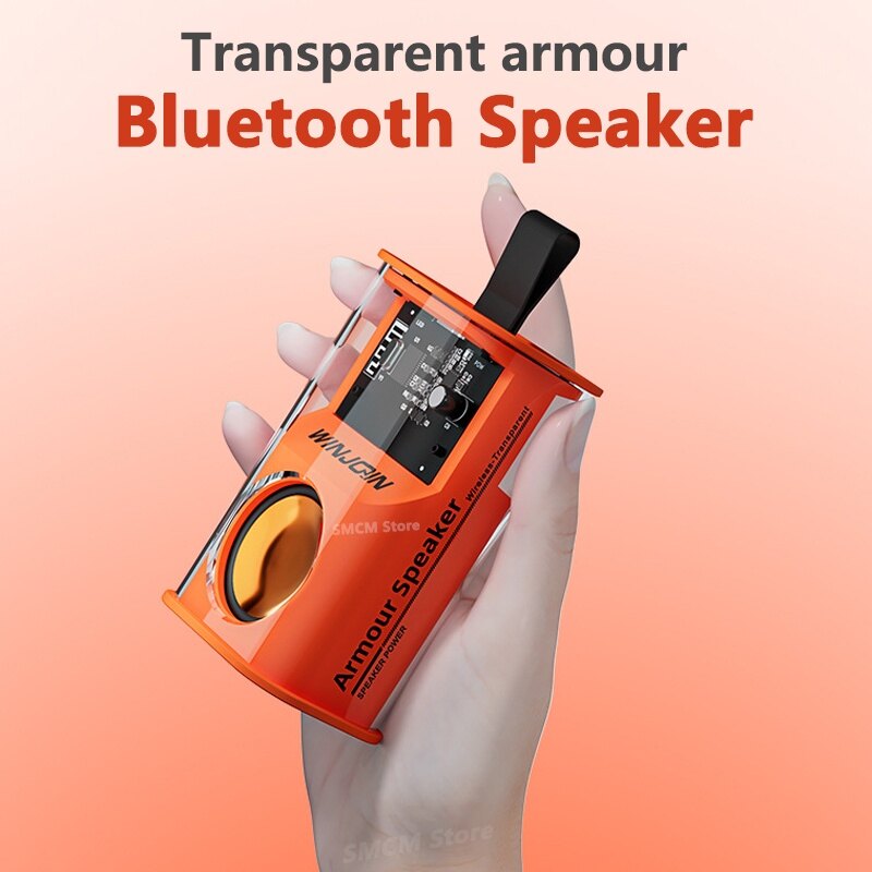 💖Original+FREE Shipping+COD💖 K08 Bluetooth Speaker Transparent Mech Audio TWS Two-Machine interconnection Rhythm Breathing Light 360° Stereo Surround