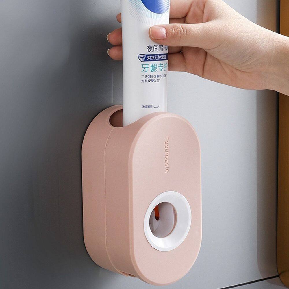 EO4MD Automatic Storage Organization Adhesive Bathroom Tools Bathroom Accessories Set Toothpaste Squeezer Toothbrush Holder Toothbrush Rack