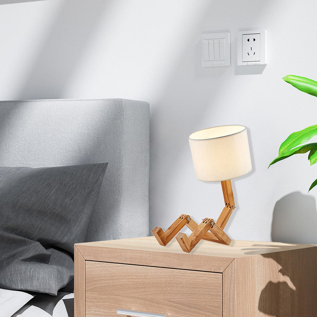 Blesiya Đèn Bàn Điều Chỉnh Được, Đèn Đầu Giường Để Bàn Hiện Đại Vải Che Nắng
