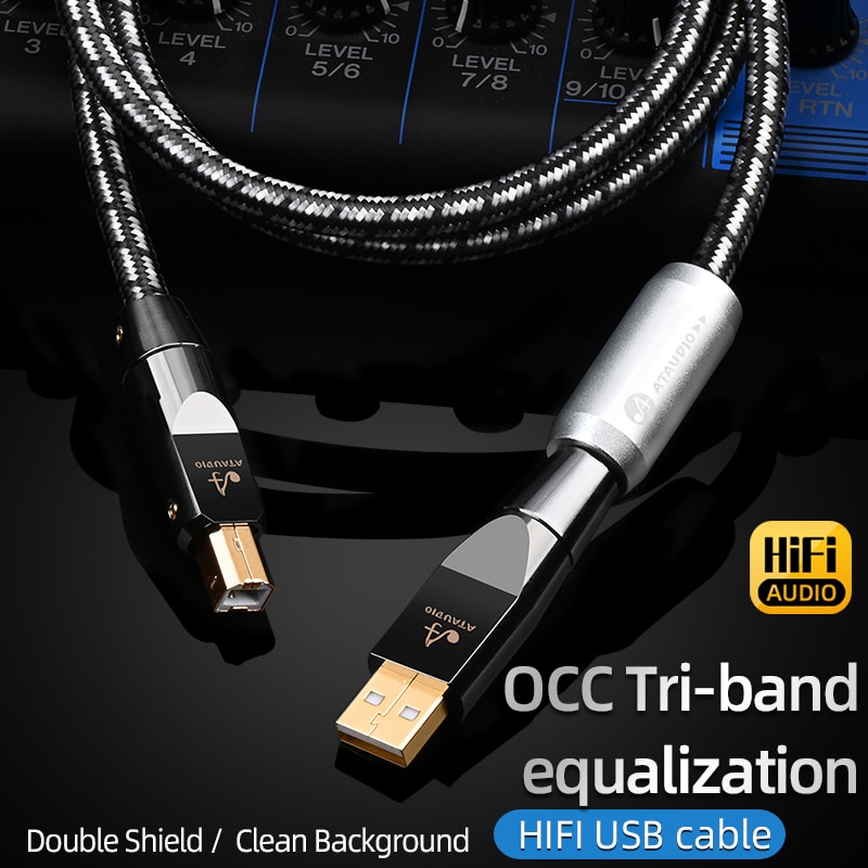 Ataudio Hifi Cáp USB loại USB A đến B âm thanh USB OTG Loại B Cáp cho PC di động DAC