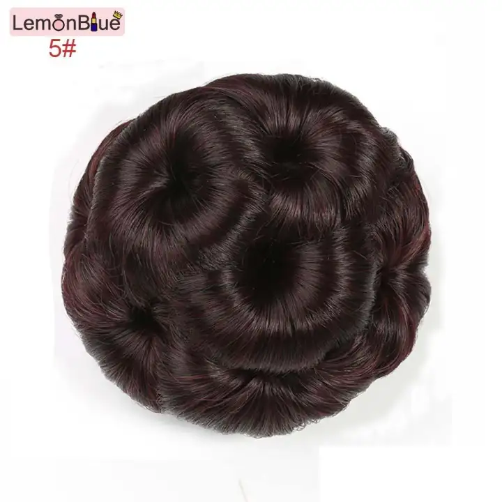 Lemonblue Natural Curly Chignon Clip In Plastic Comb Elastic