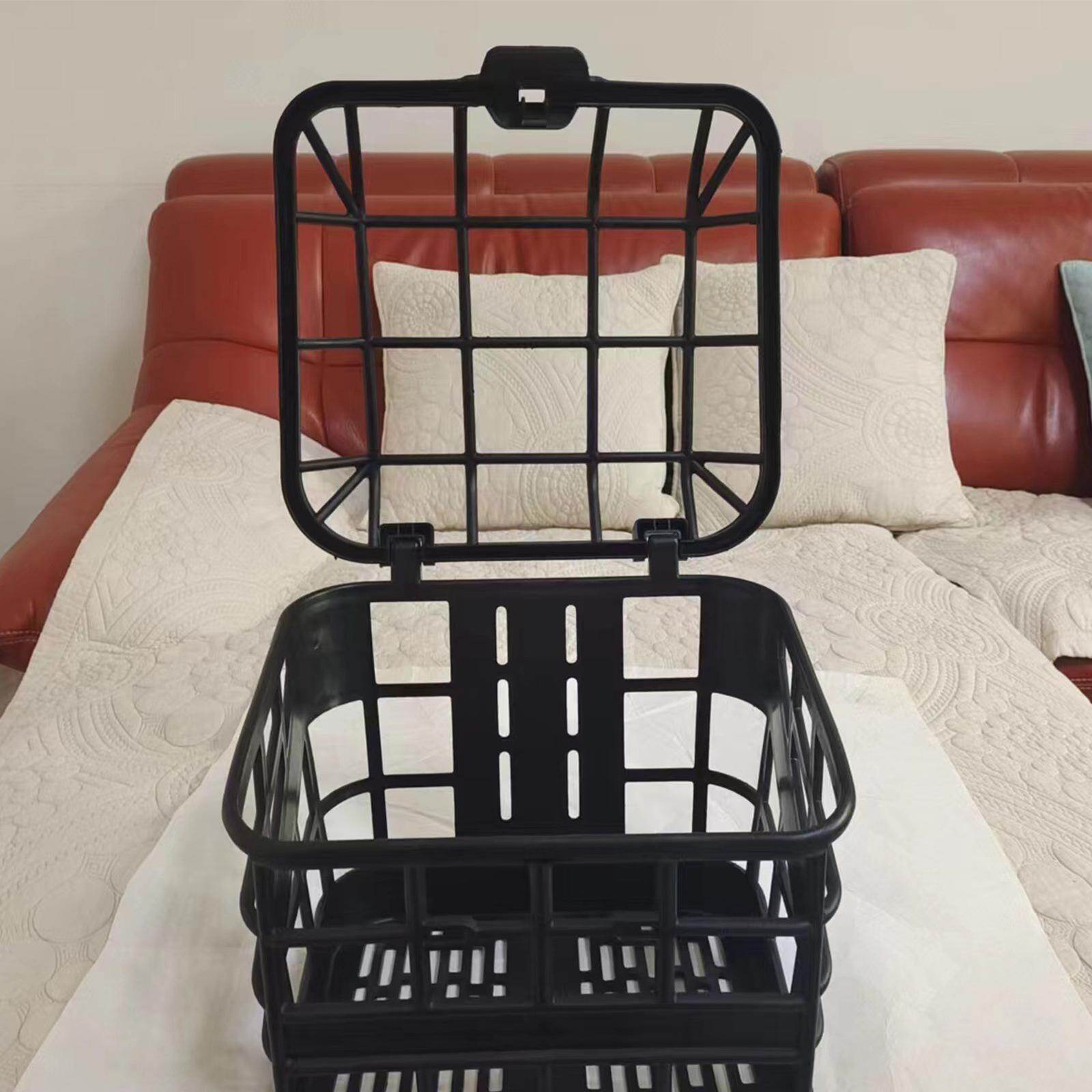 Baoblaze Bikes Basket Front Rear, Wire Mesh Basket Storage Bike Frame Basket with Lids Organizer Bicycle Cargo Rack Bag for Riding Travel Cycling