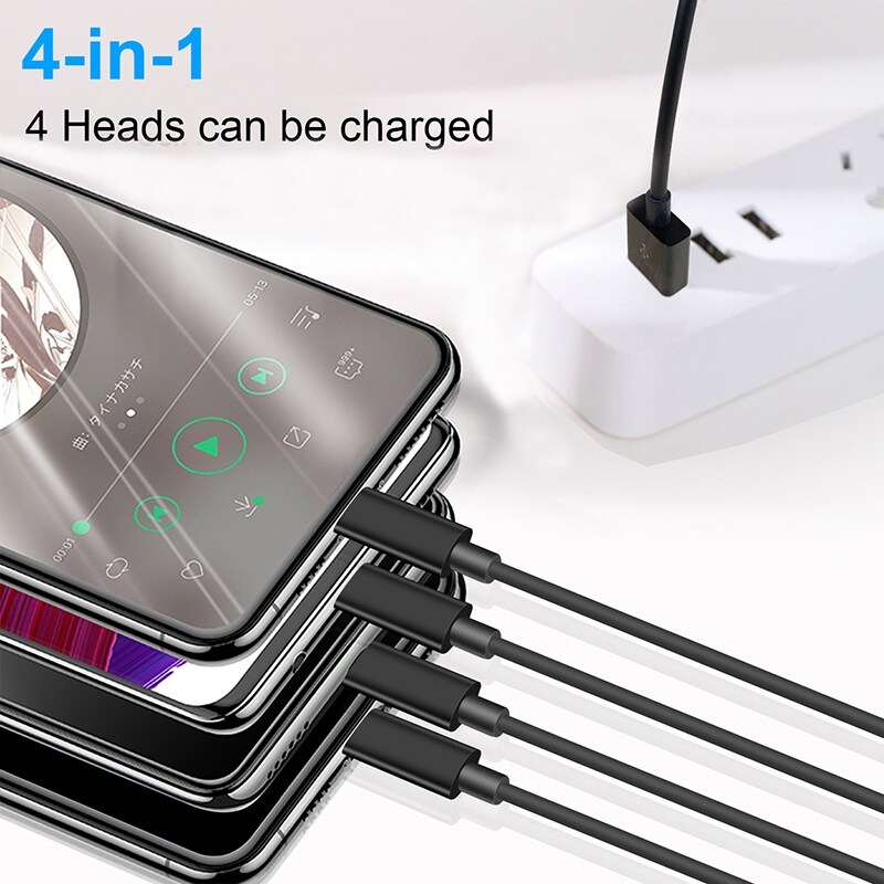 [HOT W] 0.5M 4 Port Type C USB C to USB Splitter Multiple Charging Cable For Smartphone Tablet