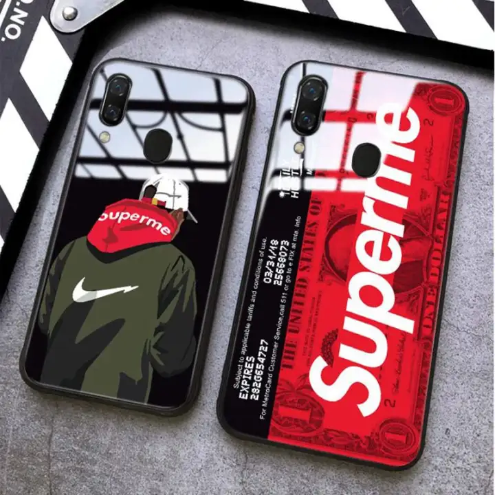 Tempered Glass Case Samsung Galaxy A30 With Instagram Supreme Sup Design Full Cover Shockproof Casing For Samsung A30 Phone Cases Lazada