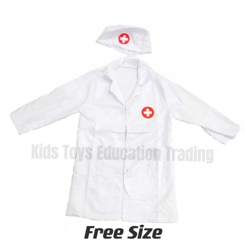 ️NEW🇲🇾READY STOCK🇲🇾Kids Pretend Play Doctor Uniform Dress Up Girl Boy Learning Clothes Free Size