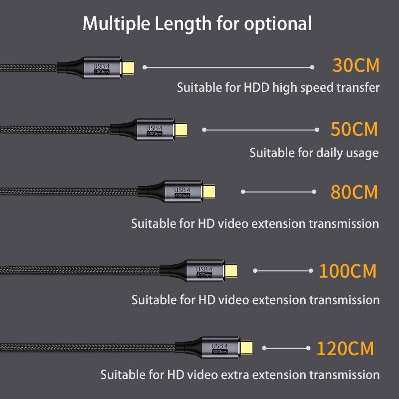 USB 4.0 Loại C Để Loại C Cáp 40Gbps 8K 60Hz PD 100W Nhanh Sạc Cáp Dữ Liệu Dây Với Thunderbolt 3/4 Cho Macbo-Ok Pro Máy Tính Xách Tay