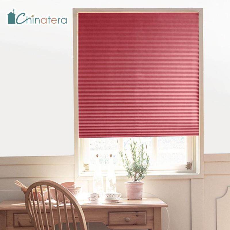 Rèm Cửa Sổ Chinatera Chống Thấm Nước, Mành Cửa Sổ Xếp Ly Tự Dính Màu Đỏ Cổ Điển Phong Cách Bắc Âu Nhật Bản Đơn Giản Blackout, Bằng Sợi Polyester