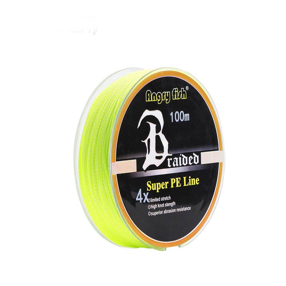 ANGRYFISH Dyneema NEW Smooth Super load bearing PE Line 4 Strands Braided 100m/109yds Super Strong Fishing Line 10LB-80LB Yellow