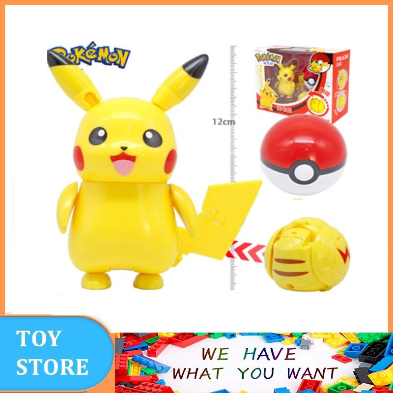 Kid's Toy 11cm Pokemon  Assembled Ball Pikachu Deformed Egg Anime Figure Educational Collection PVC Hand-made Model Doll  Birthday gift for kid's boys 2-6 years toys for girls boys