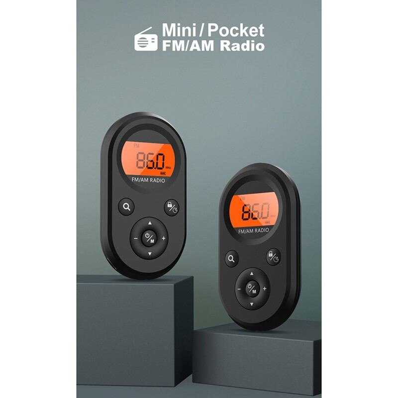 Mini FM/AM Radio Portable Pocket 76-108MHZ Rechargeable Radio Receiver ...