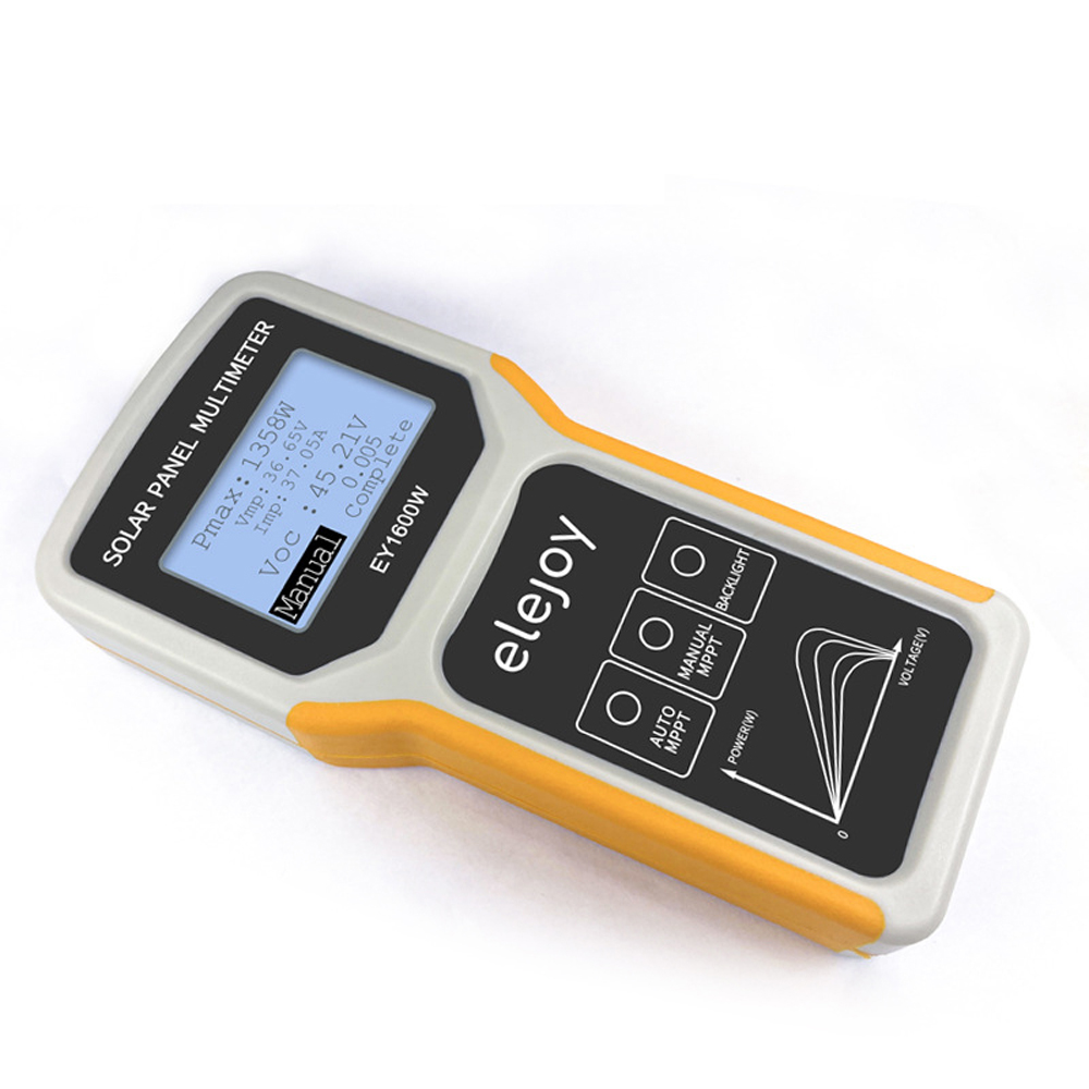Cảm biến thông minh 1600 Wát quang điện Bảng điều chỉnh vạn năng tấm năng lượng mặt trời MPPT Tester mở mạch kẹp thử điện thiết bị công suất tối đa điểm công suất dòng điện Áp Màn hình LCD công tơ mét kiểm thử với đèn nền