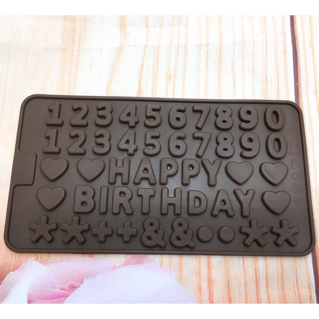 Khuôn Silicon Số Và Chữ Happy Birthday