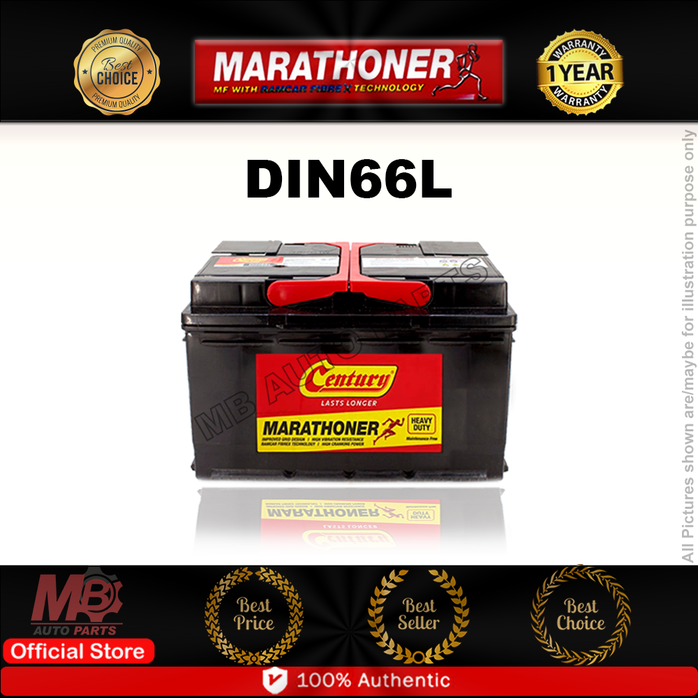 Century DIN66L Marathoner Heavy Duty MF Battery [Car Battery | Bateri ...