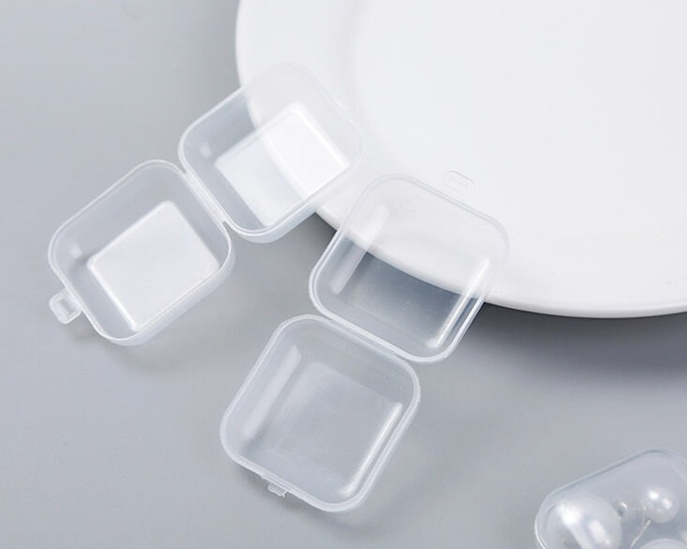 1-20 Chiếc Hộp Nhỏ Hộp Nhựa Trong Suốt Hình Vuông Hộp Đựng Trang Sức Hộp Đựng Hoàn Thiện Hộp Đựng Đóng Gói Cho Hoa Tai