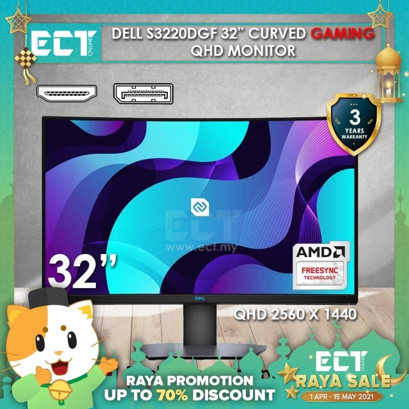 Dell S3220DGF 32 QHD 165Hz 4MS AMD FreeSync Curved Gaming Monitor (2560 x 1440) Malaysia