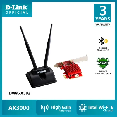 D-Link DWA-X582 AX3000 Wi-Fi 6 PCle Adapter with Bluetooth 5.1