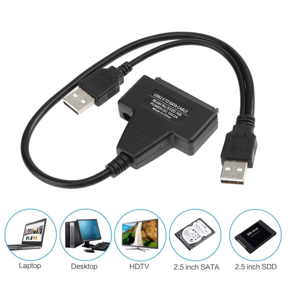 USB 2.0 Ke Adaptor SATA untuk 2.5/3.5 Cm Hard Disk Drive Kabel Konverter