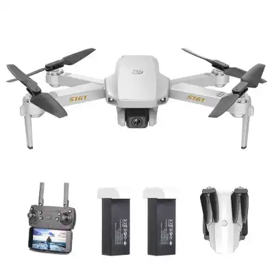 S161 Mini Pro Drone Drone with Camera 4K Altitude Hold Follow Me Gesture Photos Video Track Flight RC Quadcopter Storage Bag 2 Batteries (Grey)