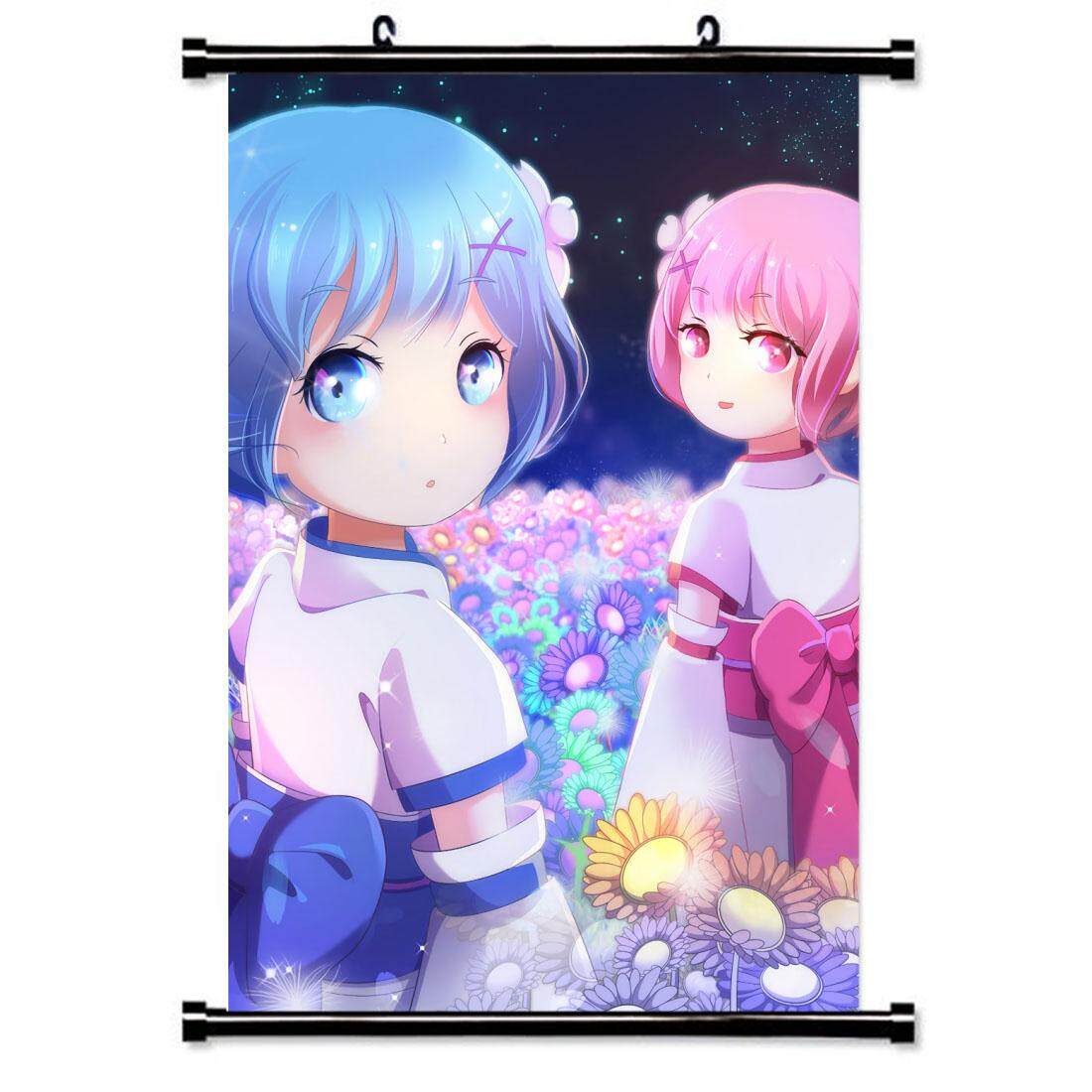 Ram Rem Anak Kimono Bintang Taman Re: Zero Kara Hajimeru Isekai Seikatsu Poster Seni Gulir Dinding Lukisan Gantung Seni Lukisan Poster Dinding Gulung