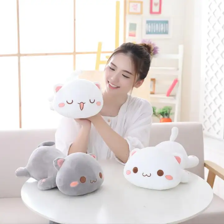 kawaii lying cat plush
