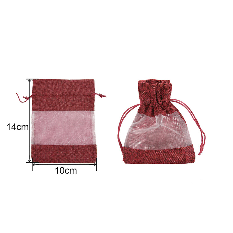 Pouch Drawstring Burlap Christmas Window Jewelry Drawstring Gift Linen Bundle Pocket Jute Sack Candy Gift Storage Food Bag