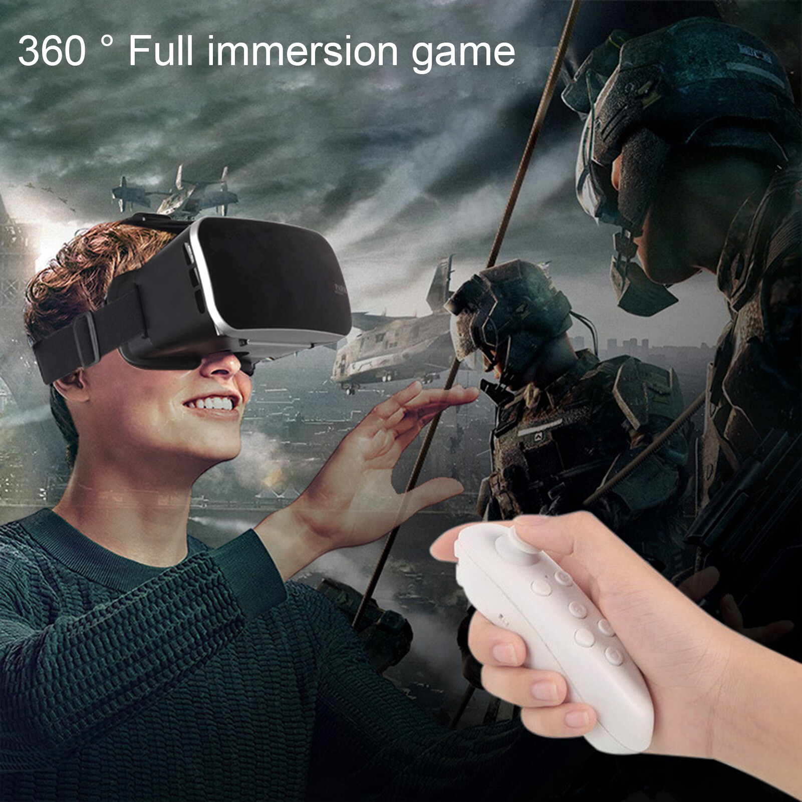 Fenquezisq®Phụ Kiện Tay Cầm Chơi Game VR Bluetooth 3.0, Xách Tay Phím Điều Khiển Không Dây Điều Khiển Từ Xa Cho Kính VR 3D