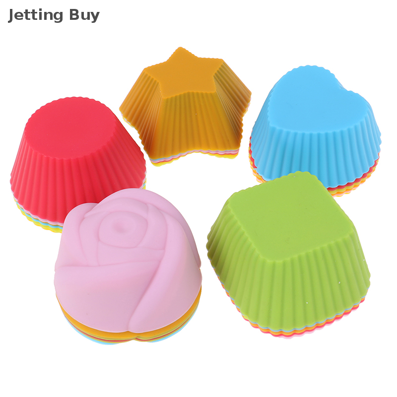 【Jettingbuy】 Flash Sale 6PCS Silicone Cake Cupcake Cup Cake Tool Bakeware Baking Silicone Mold Cupcake