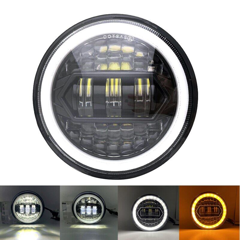 Newest 5.75 inch motorcycle led headlight for dyna softail sportster 883 xl883 fxcw 5 3/4" led drl 80w motorbike headlamp.