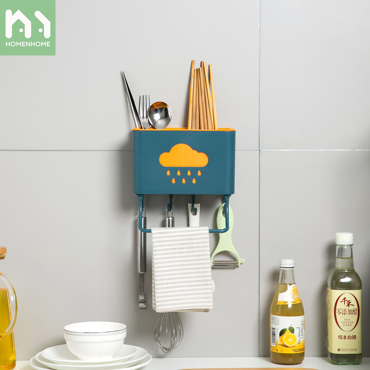 Homenhome Multi-functional Chopsticks Racks Kitchenware Storage Box Chopsticks Box
